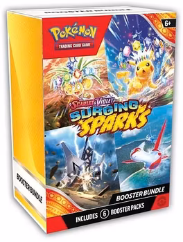 [PÅ LAGER] – Pokémon TCG: Scarlet & Violet—Surging Sparks Booster Bundle (6 pakker)