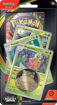 [FORHÅNDSBESTILLING] – Pokémon ME03: Perfect Order – Premium Blister (Meganium Line + Mynt)