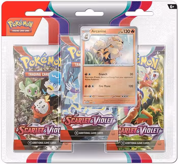 [FORHÅNDSBESTILLING] – Pokémon TCG: Scarlet & Violet – 3-Pack Blister: Arcanine Promo