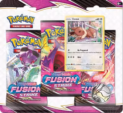 [SJELDEN SAMLEROBJEKT] – Pokémon TCG: Fusion Strike – 3-Pack Blister (Eevee Promo)