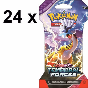 ​[BESTILLINGSVARE] – Pokémon TCG: Temporal Forces – Sleeved Booster Display (24 Pakker)