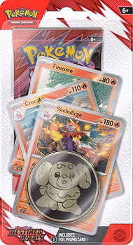 [FORHÅNDSBESTILLING] – Pokémon TCG: Destined Rivals – Premium Checklane Blister (Skeledirge Line)