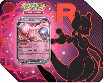 ​[BESTILLINGSVARE] – Pokémon TCG: Team Rocket Collector's Tin – Mewtwo ex (USA Version)