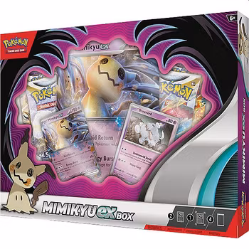 ​[BESTILLINGSVARE] –  Pokémon ex Box: Mimikyu ex (4 Boosters)