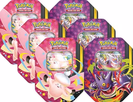 [PRE-ORDER] – Pokémon S&V: Mega Moonlit Collector's Tin Display / Case (6 bokser – Mega Gengar & Mega Clefable)