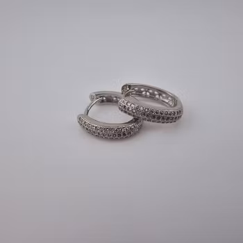 Ring örhänge Silver Smycken 1.5 x 0.4 cm