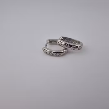 Ring örhänge Silver Smycken 1.5 x 0.4 cm