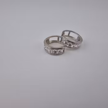 Ring örhänge Silver Smycken 1.5 x 0.5 cm