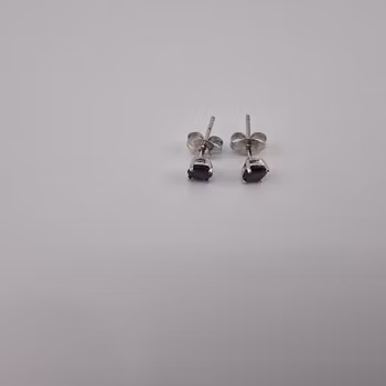 Örhänge med svarta sten Silver Smycken 0.3 cm