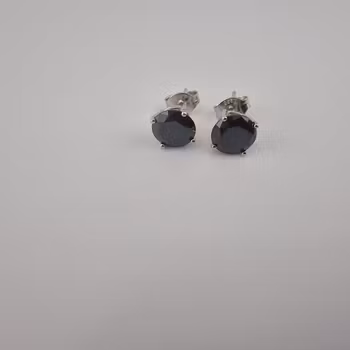 Örhänge med svarta sten Silver Smycken 0.6 cm