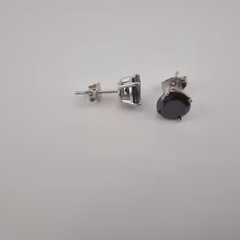 Örhänge med svarta sten Silver Smycken 0.6 cm