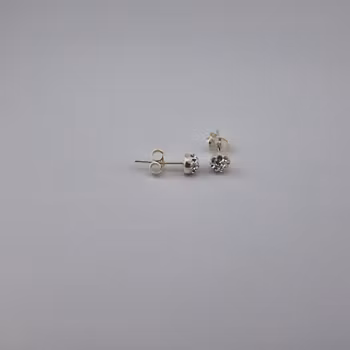 Örhänge med zirgon Silver Smycken 0.4 cm