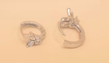 Ring örhänge med fjäril Silver Smycken 1.2 cm