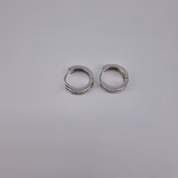 Ring örhänge Silver Smycken 1.5 x 0.4 cm