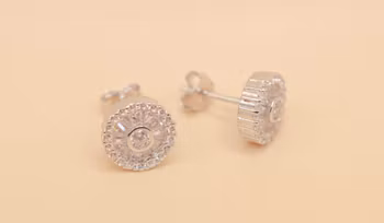 Örhänge med zirgon Silver Smycken 1.0 x 1.0 cm