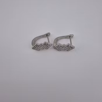 Örhänge med zirgon Silver Smycken 1.4 x 0.6 cm