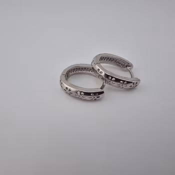 Ring örhänge Silver Smycken 1.6 x 0.4 cm