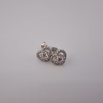 Hjärtformad örhänge Silver Smycken 1.0 x 1.0 cm