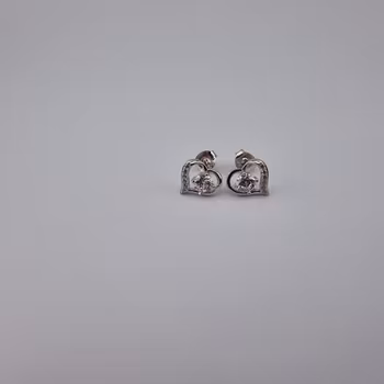 Hjärtformad örhänge Silver Smycken 0.8 x 0.8 cm
