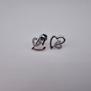 Hjärtformad örhänge Silver Smycken 1.0 x 0.8 cm
