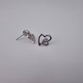 Hjärtformad örhänge Silver Smycken 1.0 x 0.8 cm
