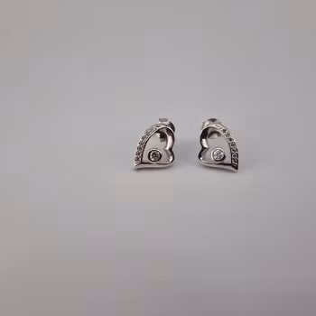 Hjärtformad örhänge Silver Smycken 1.2 x 1.0 cm
