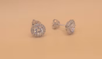 Runda örhänge med zirgon Silver Smycken 0.9 x 0.9 cm