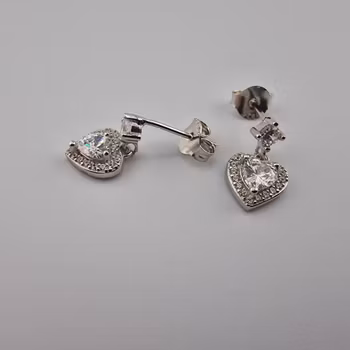 Hjärtformad örhänge Silver Smycken 1.2 x 0.7 cm