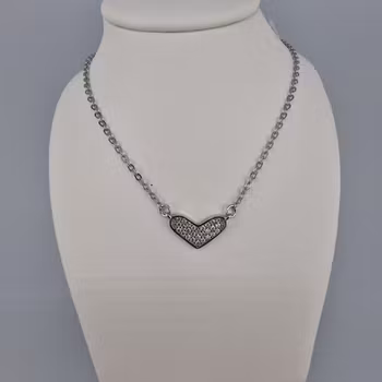 Hjärtformad Halsband Silver Smycken 23.0 cm