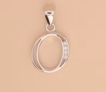 Bokstav hänge O med zirgon Berlock Silver Smycken