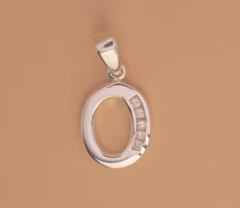 Bokstav hänge O med zirgon Berlock Silver Smycken
