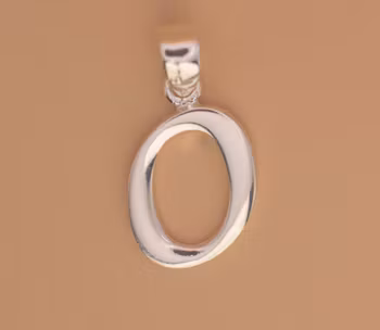 Bokstav hänge O slät Berlock Silver Smycken