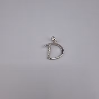 Bokstav hänge D med zirgon Berlock Silver Smycken