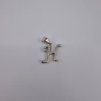 Bokstav hänge H med zirgon Berlock Silver Smycken