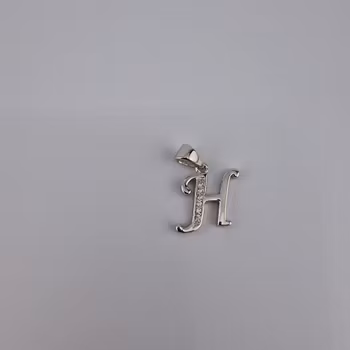 Bokstav hänge H med zirgon Berlock Silver Smycken