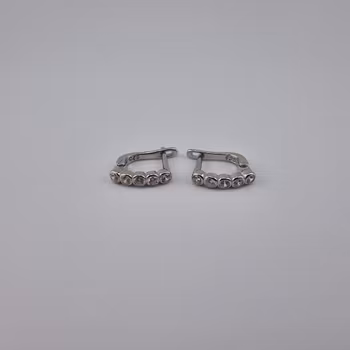 Örhänge med zirgon Silver Smycken 1.3 x 0.3 cm