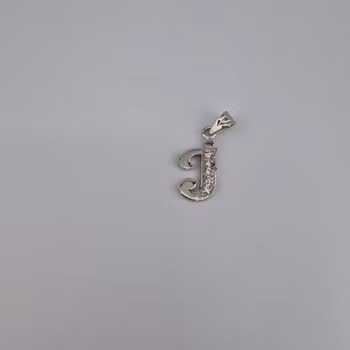 Bokstav hänge J med zirgon Berlock Silver Smycken