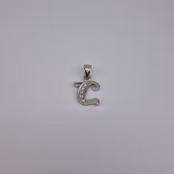 Bokstav hänge C med zirgon Berlock Silver Smycken