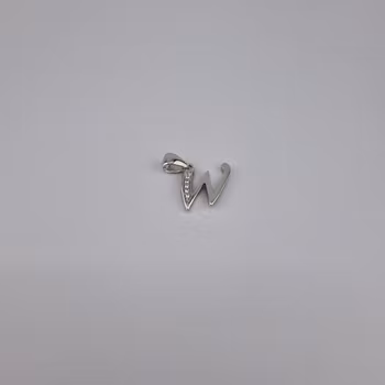 Bokstav hänge W med zirgon Berlock Silver Smycken