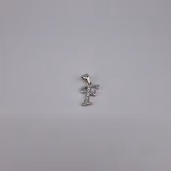 Bokstav hänge F med zirgon Berlock Silver Smycken