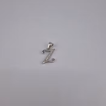 Bokstav hänge Z med zirgon Berlock Silver Smycken