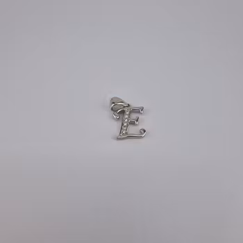 Bokstav hänge E med zirgon Berlock Silver Smycken