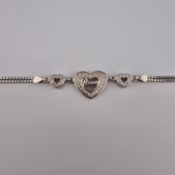 Hjärtformad armband Silver Smycken 17.0 cm