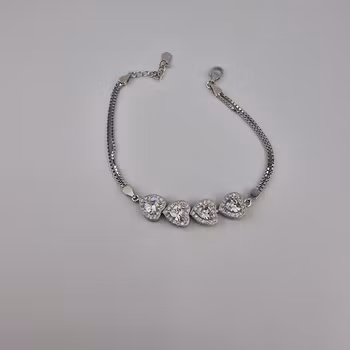 Hjärtformad armband Silver Smycken 19.0 cm