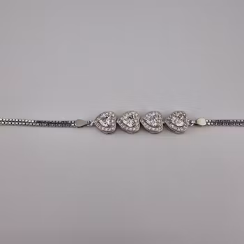 Hjärtformad armband Silver Smycken 19.0 cm