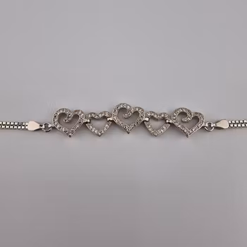 Hjärtformad armband Silver Smycken 22.0 cm