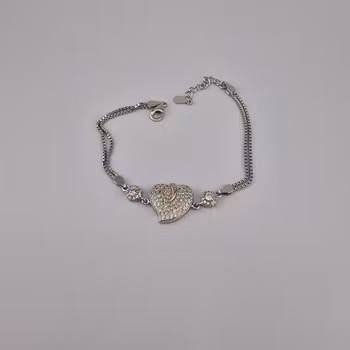 Hjärtformad armband Silver Smycken 20.0 cm