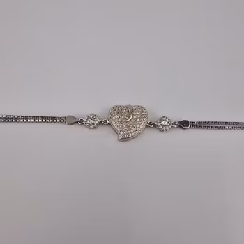 Hjärtformad armband Silver Smycken 20.0 cm
