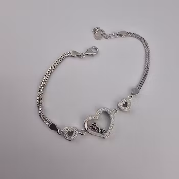 Hjärtformad armband Silver Smycken 20.0 cm