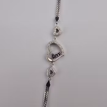 Hjärtformad armband Silver Smycken 20.0 cm